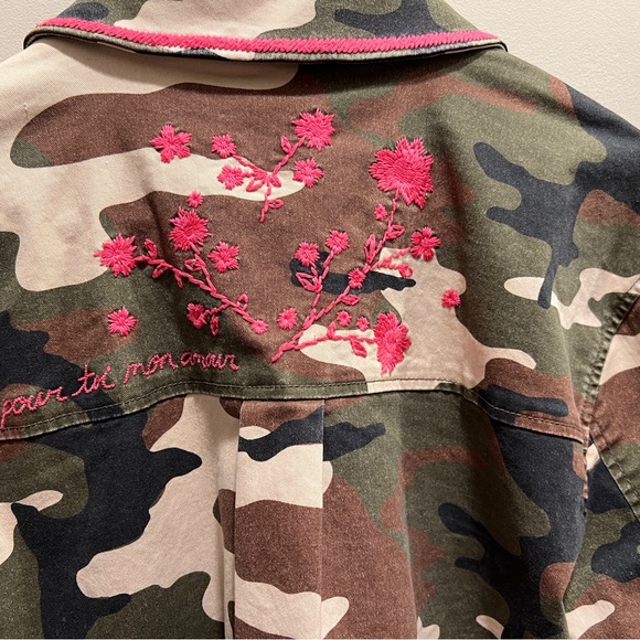cinq a sept - Women's Camo Floral Classic Multi Vine Vera Jacket Size L - Picture 12 of 16